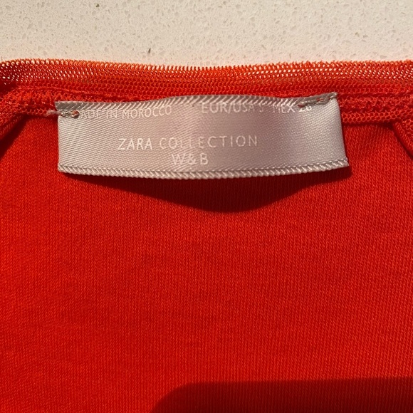 Zara Mini Dress with girl print, orange/blue, size S Small - Picture 4 of 5